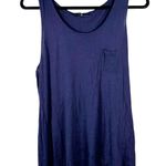 COS Navy Blue Flowy Sleeveless Pocket Tee Blouse Size Large Photo 0