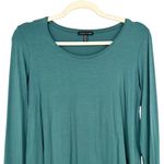 Eileen Fisher Round Hem Aqua Blue Green Long Sleeve Top Size Small Photo 1