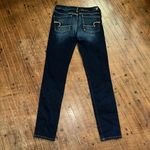 American Eagle dark wash distressed size 8 long Skinny jeans Photo 2