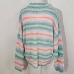 Hooked Up Pastel Stripe Sweater NWT Size XL Pink Purple Green Pastel Sweater Photo 4