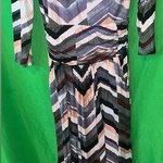 Maeve Anthropologie Chevron Patterned Maxi Dress 3/4 Sleeve size Medium Photo 0