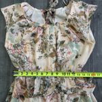 LC Lauren Conrad Lauren Conrad Dress Women's Size Medium Peach Floral Gold Cap Sleeve Photo 5