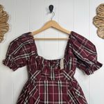 Anthropologie  Maeve mini dress babydoll plaid tartan puff sleeves Photo 2