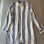 Tommy Bahama Rugby Beach Striped Print Boyfriend Cover-Up Shirt Photo 5
