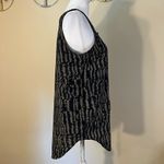 Collective Concepts Brown Black Abstract Pleated Sleeveless Blouse Small Photo 3