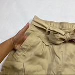 Maison Jules Beige Belted Pocketed Crop Pant Photo 3