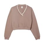 Victoria's Secret PINK Fleece V-Neck Pullover in Iced Coffee, Size XL Photo 0