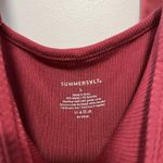 Summersalt  NWT Poplin Ribbed Tie Shoulder‎ Red Maxi Dress Size Large Photo 5