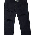 Insane Gene Womens Cropped Jeans Size 7/27 Black Ripped Destroyed Denim 31X26 Black Photo 0