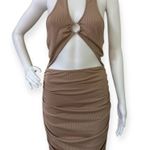 SheIn Nude Halter Cutout Dress Photo 4