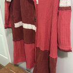 POL Brick Red & Coral Mixed Media Coat Jacket M Photo 3