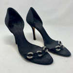 Giuseppe Zanotti  Black‎ Silk Sandals w/ Rhinestones Photo 3