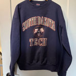 Jansport Vintage Y2K  Made in USA South Dakota Tech Crewneck Sweatshirt Navy Blue Photo 0