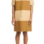 PARTOW Griffin Colorblock Shift Dress CHAMPAGNE DUNE COMBO Size 4 Photo 1