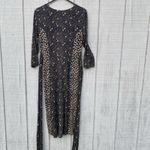 Boden Anna Wrap Tie Dress 3/4 Sleeve Midi Length Jersey Stretchy Modest Size 4 Black Photo 3