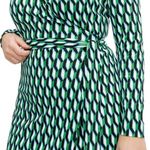 Diane Von Furstenberg 💕DVF x TARGET💕 Long Sleeve Midi Arrow Geo Green Wrap Dress XL Photo 3
