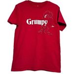 Disneyland Resort Grumpy T Shirt Crew Neck Short Sleeve 100% Cotton Red Small Photo 0