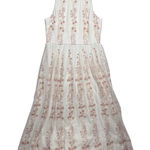 BHLDN  Embroidered Parsons Tulle Maxi Dress Formal Gown White Pink US‎ 14 Photo 0