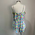 VTG Axiom Floral Teddy Romper One Piece Lingerie Adjustable Straps Sz Large Pink Photo 2