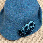 Tess McGuire Teal Cloche Wool Handcrafted Hat Blue Photo 2