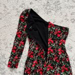 Club Monaco Red Rose Floral Velvet One Sleeve Sheath Dress Fancy Party Women’s 0 Photo 10