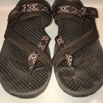 Skechers Women’s Reggae Trailway Leather Fabric Brown Strappy Flip Flop Sandals Photo 2