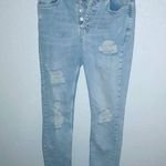 Free People We The Free 25x27 Distressed High Waisted Button Fly Skinny Ankle Jeans Photo 0