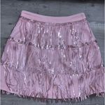 Altar'd State Altar’d State Pink Sparkly Fringe Skirt Photo 1