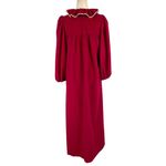 Oscar de la Renta Vintage 80s Fleece Rococo Robe Lace Trim Balloon Sleeves Small Photo 5