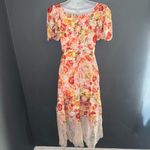 Rachel Parcell RP New w $178 Tags Floral Peach Pink Orange Midi Dress Womens XS Photo 6