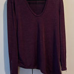Armani Exchange  burgundy asymmetrical long sleeve top size large women’s Photo 0