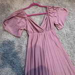 ASOS DESIGN pleated twist back cap sleeve maxi dress in rose Photo 5