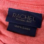 Rachel Roy Coral Linen Side Tie Top M Women’s Coastal Preppy Boho Summer Beach Pink Size M Photo 8