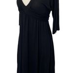 Velvet By Graham And Spencer V-Neck Dress Black Midi Knee Length Womens Medium Photo 3