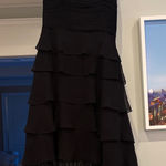 BCBGMAXAZRIA BCBG Maxazira Black strapless Tiered dress with feathers Photo 0
