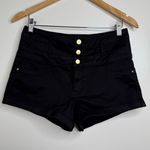 Refuge  Black Shorts Hi Rise Sz 10 Cuffed Hem Strechy 3 Button Closure 2.5”Inseam Photo 0