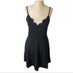Rosie Harlow  Black Scalloped Mini Dress Small Fit & Flare LBD Photo 4