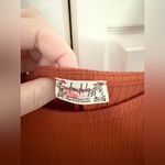 Free People  Burnt Orange Ruched Gathered Sleeves Squareneck Bodysuit Size XS Photo 4