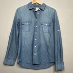 J.Crew  Denim Button Down Long Sleeve Shirt Top Size Small Photo 0