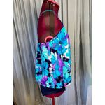 Le cove one piece swimsuit Vintage floral tankini look blue purple white Size 12 Photo 5