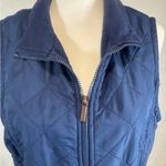 Bit & Bridle  navy blue fleece lined quilted zip up vest w/ pockets size medium Photo 1