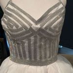 None Women’s White and Silver Short Prom Party Dress Size S NWT Photo 6