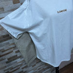 ZARA  women white cotton tunic t-shirt London Sz L Photo 3