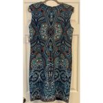 Liz Claiborne NWT Women's Dress Size 12 Turquoise Floral Career Party Sheath Photo 4