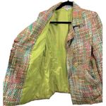 Komfit Colorful Tweed Double Breasted‎ Blazer Size Large Career Retro Old Money Green Photo 3