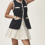 Anthropologie Maeve Pleated Taffeta Mini Skirt (NEW Ivory Size 14) Photo 0