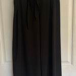 Size 8 Nine Eight Black Elastic tie belt waist Wide Leg Cropped pants Photo 0