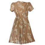 Vintage Midi Dress Brown Pleated Skirt White Butterflies Cottagecore No Size Size undefined Photo 1