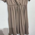 Zenana Tan Midi Faux Wrap Dress Sz XL Photo 3