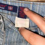 Vigoss  Vintage Blue Striped Stretch Denim jean Shorts Women's Size 13/14 Photo 3